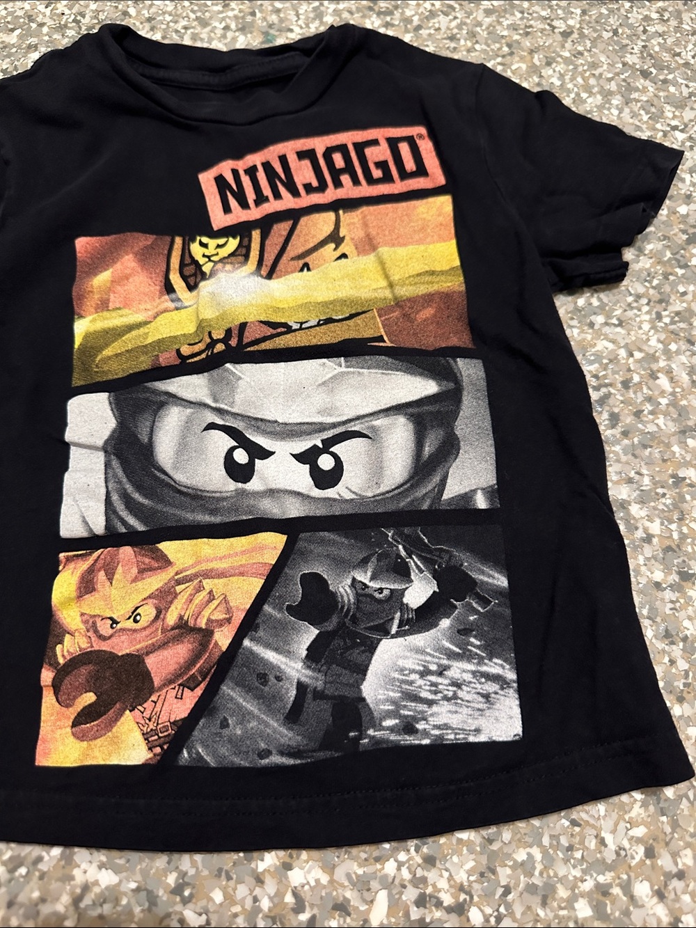 Lego Ninjago Black Graphic Tee with Yellow & Gray Accents - Picture 3 of 6